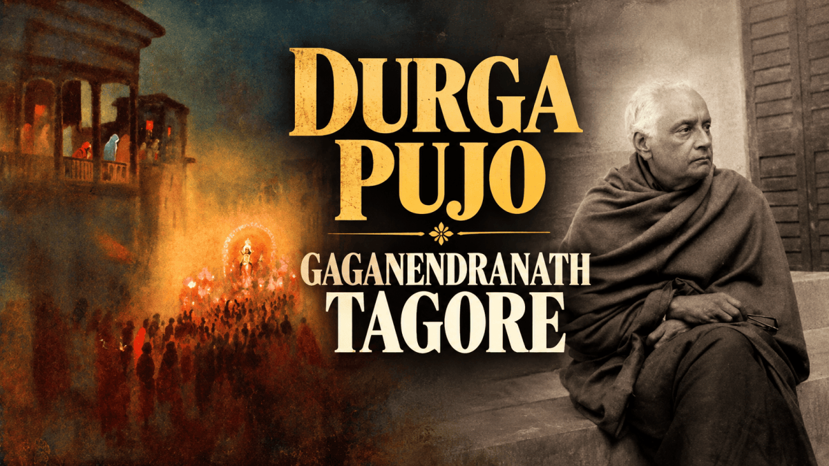 Durga Puja Painted by Gaganendranath Tagore (Thakur): “Pratima Visarjan,” Where Sound Gets Translated as Colour